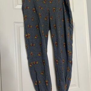 Disney Gray Sweatpants with Cartoon Print